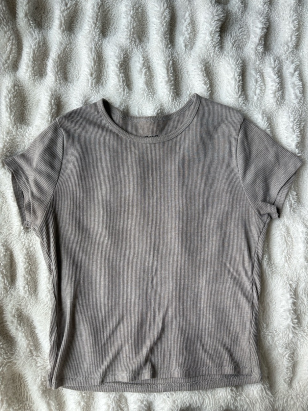 Urban Outfitters BDG Ribbed Short Sleeve Tee - Grey